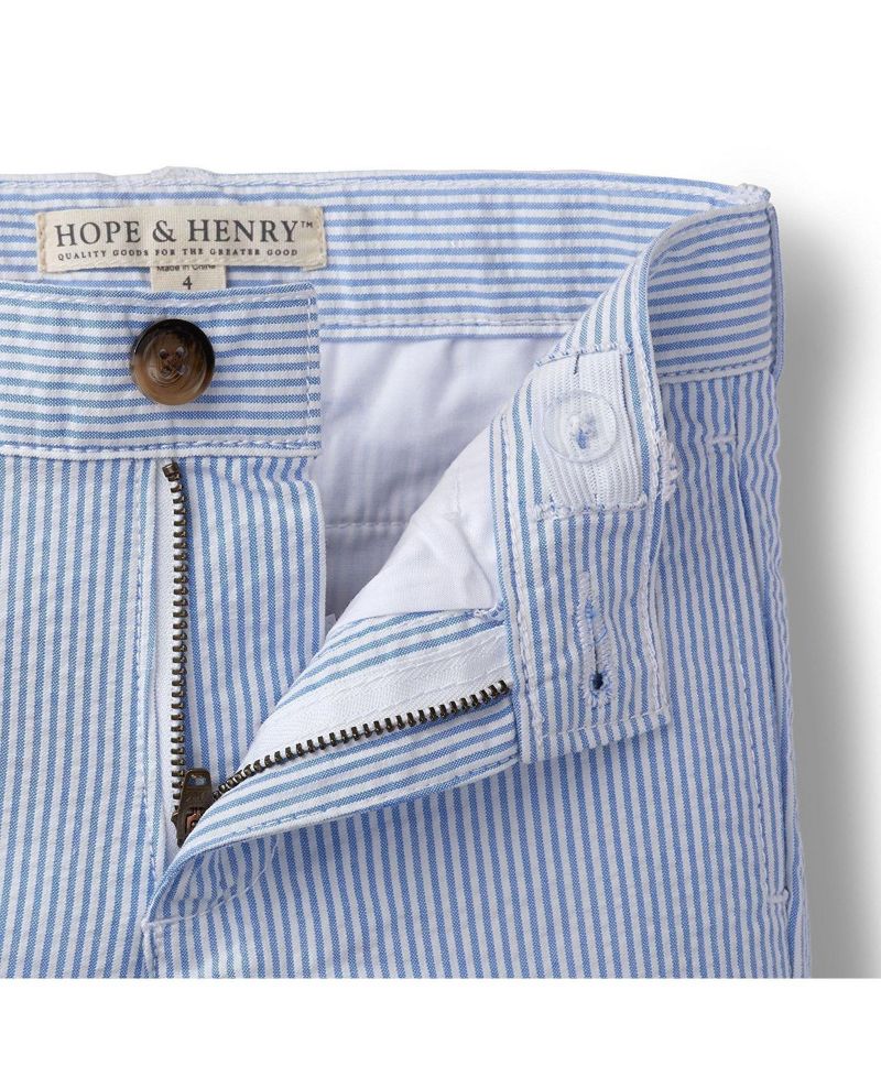 Big Boys Hope and Henry Cotton Seersucker Suit Pant