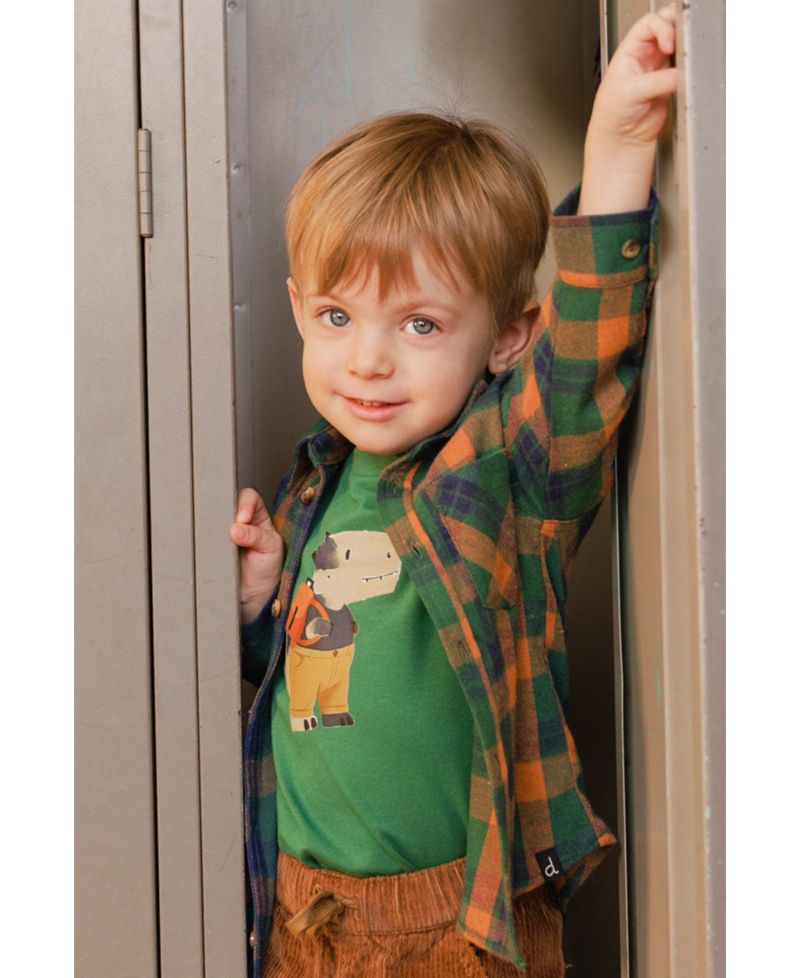 Little Boys 6-8 Long Sleeve Organic Cotton T-Shirt