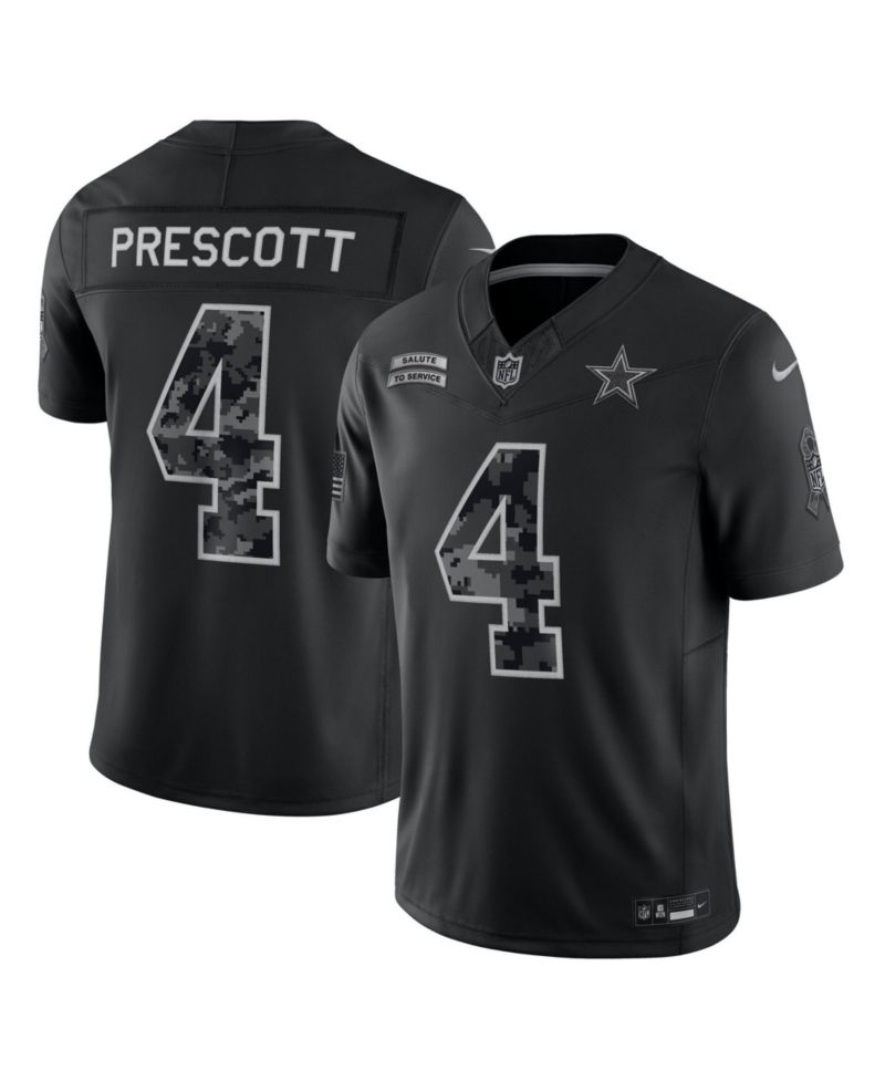 Men's Dak Prescott Black Dallas Cowboys 2026 Salute to Service Limited Jersey