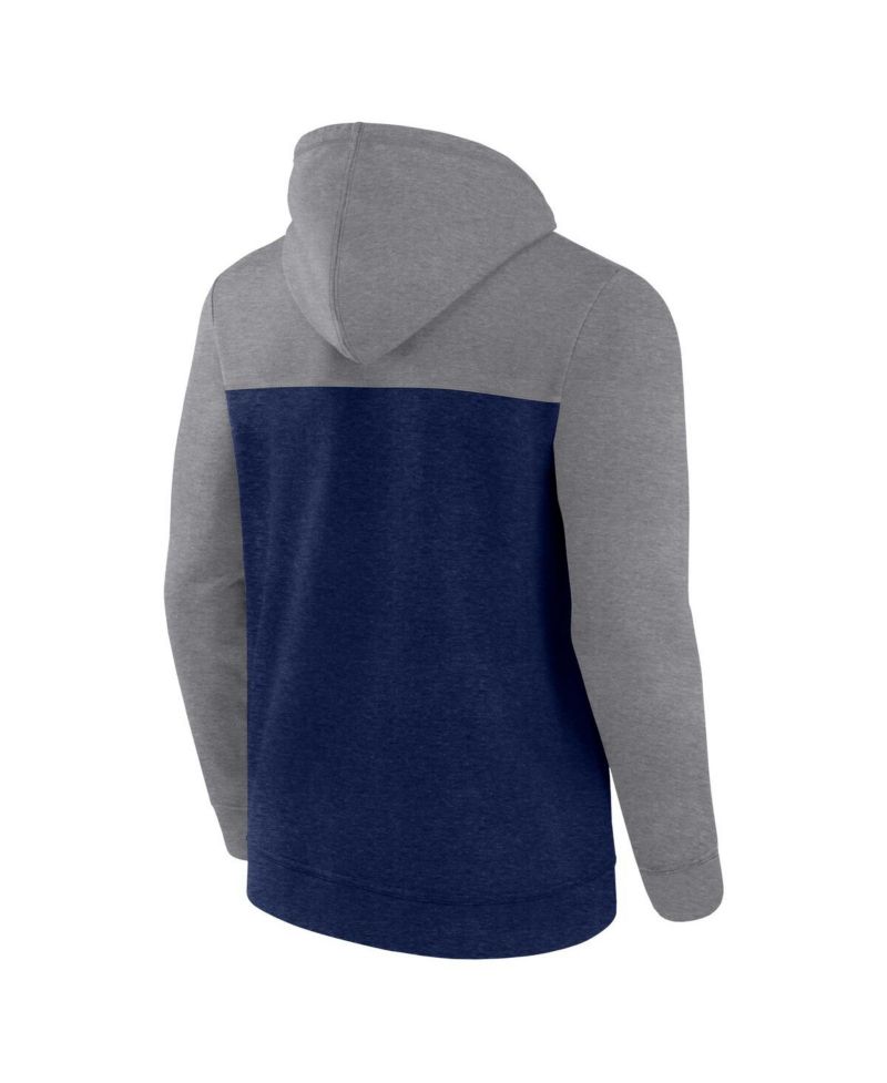 Men's Heather Deep Sea Blue Seattle Kraken Down and Distance Full-Zip Hoodie
