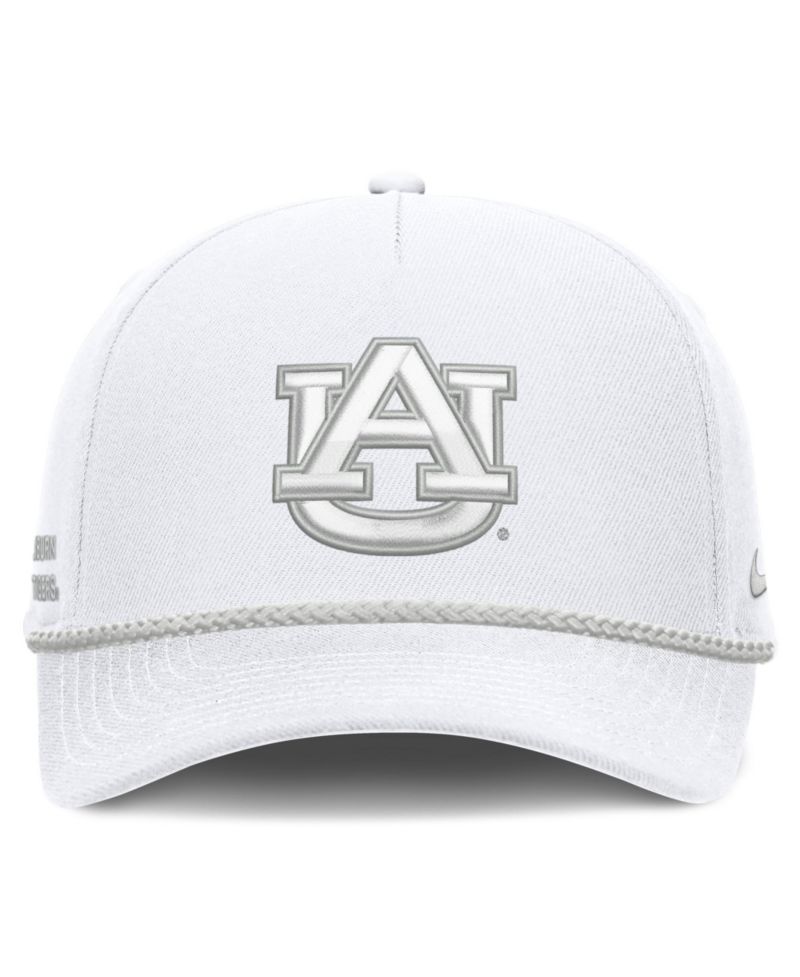 Men's and Women's White Auburn Tigers Rope Rise Adjustable Hat