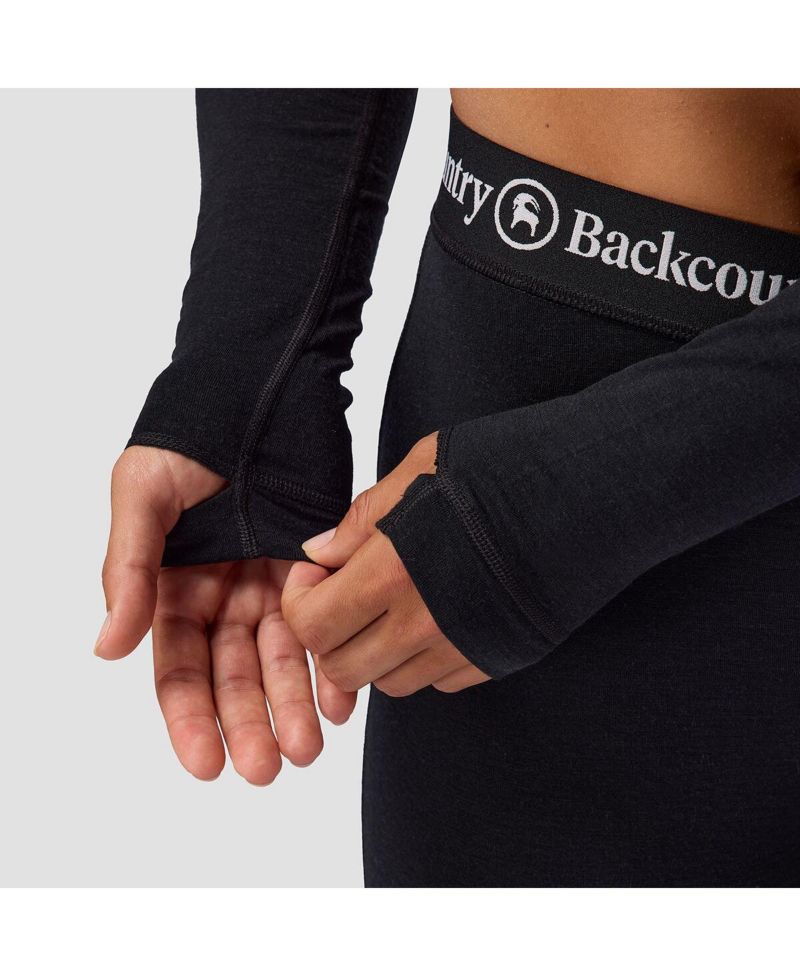 Women's BGA Cedars Merino Lt-Wt Baselayer Cropped Crew Top- Lightweight Long Underwear Tops
