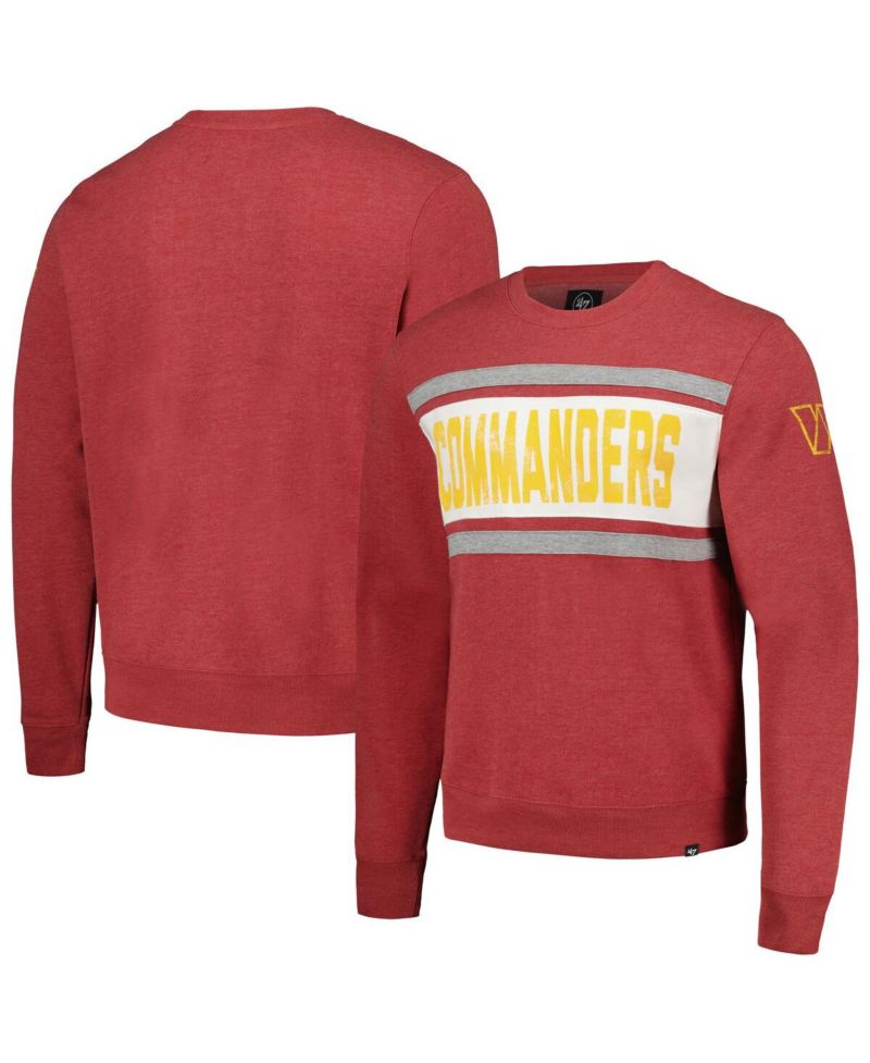 Men's Heathered Burgundy Washington Commanders Bypass Tribeca Pullover Sweatshirt