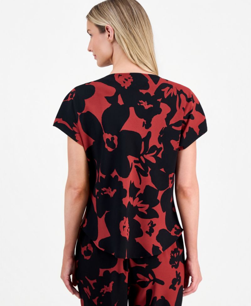 Women's Printed Cowlneck Top