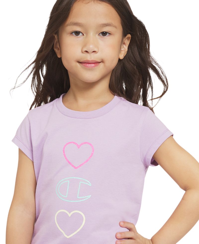 Girls' 4-6X Logo T-Shirt, Zip-Up Hoodie and Shorts, 3-Piece Set