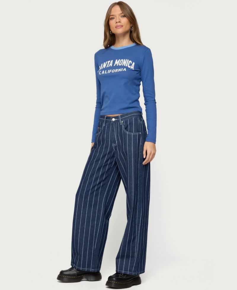 Women's Kyler Pinstripe Low Rise Jeans
