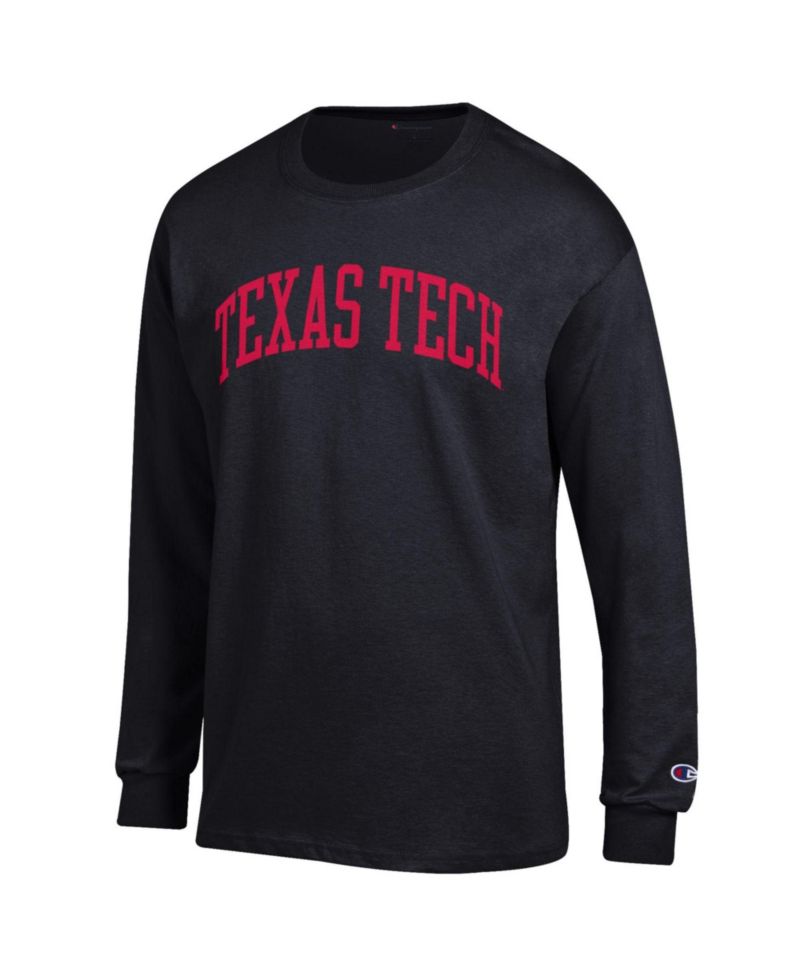 Men's Black Texas Tech Red Raiders Basic Arch Long Sleeve T-Shirt