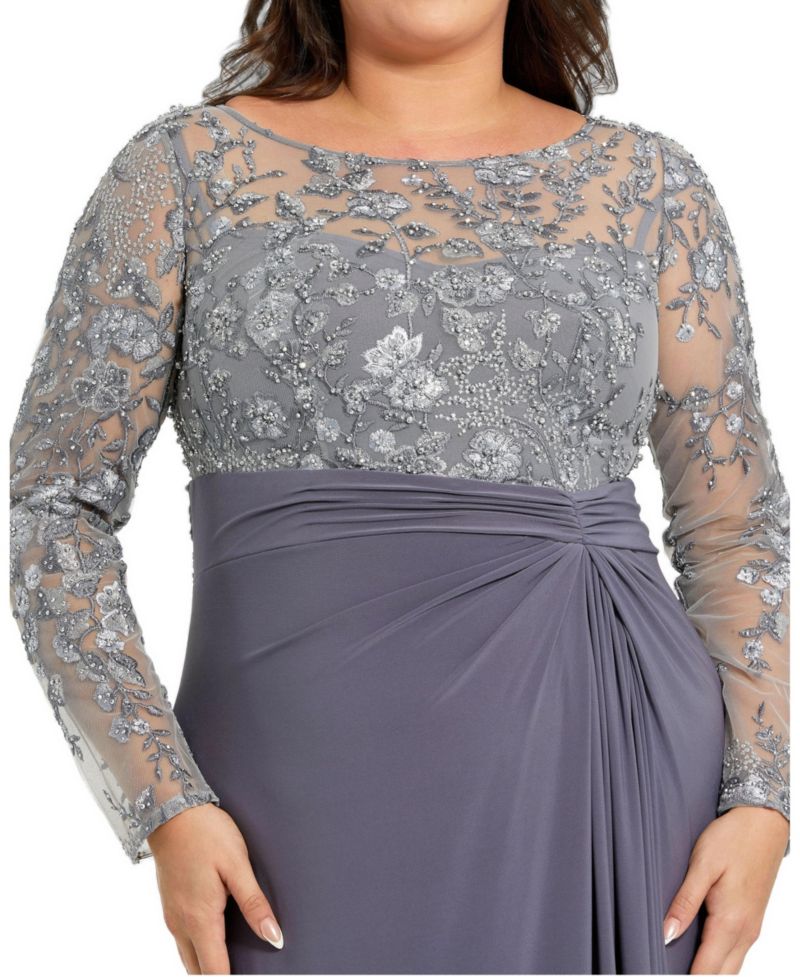 Women's Embroidered Top Jersey Skirt Gown