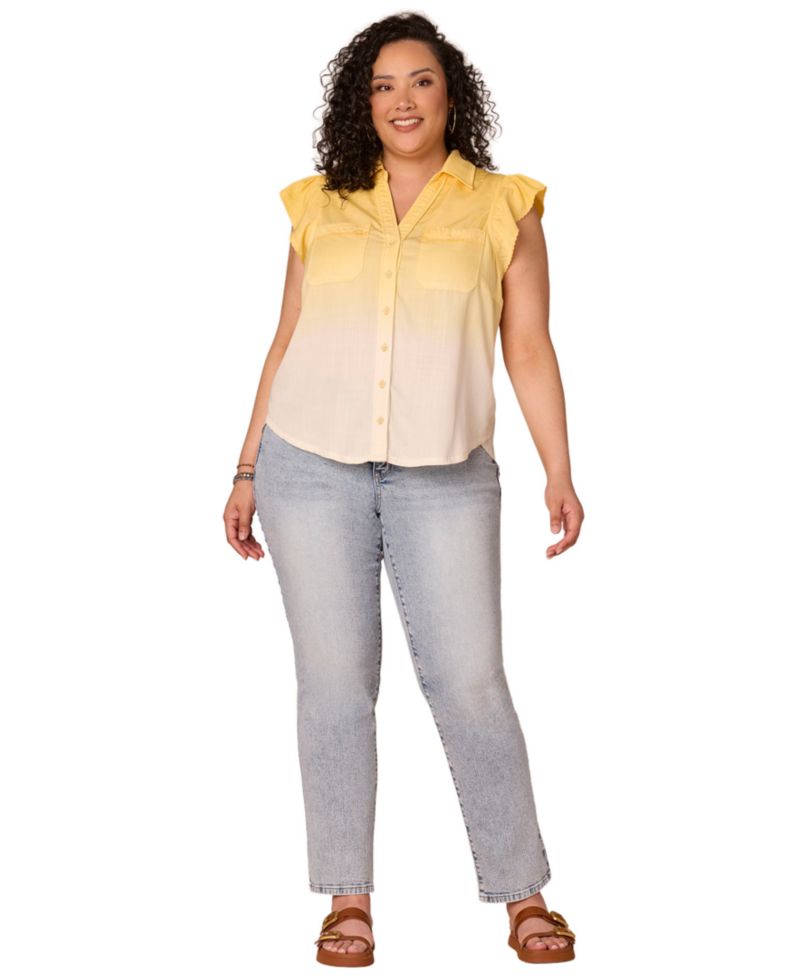 Plus Size Collared Neck Shirt