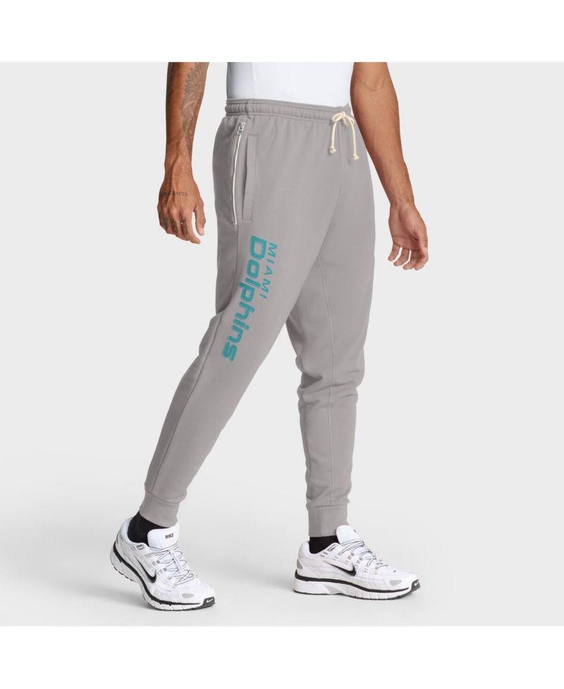 Men's Gray Miami Dolphins Sideline Ground Game Performance Taper Pants