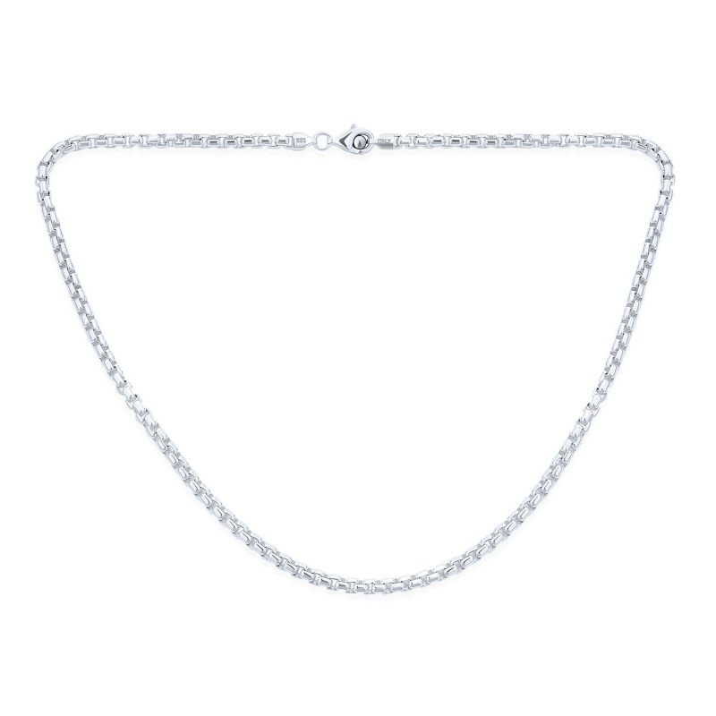 Heavy Solid 5MM Thick .925 Sterling Silver Box Link Chain Necklace 24"