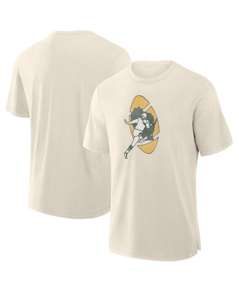 Men's Cream Green Bay Packers Slub T-Shirt