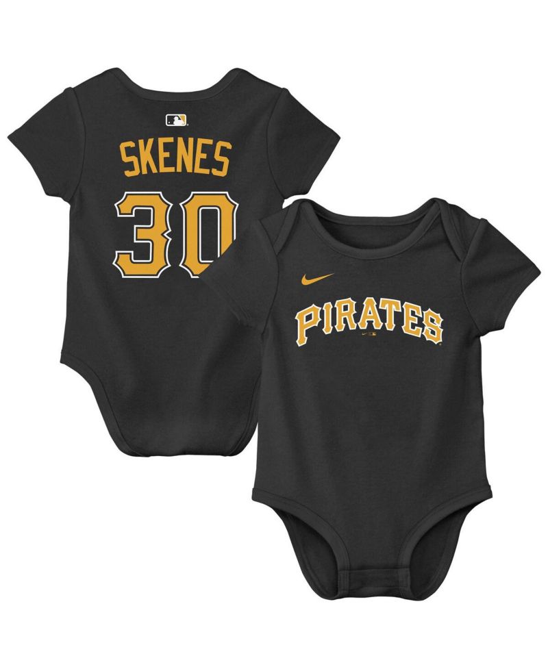 Baby Boys and Girls Paul Skenes Black Pittsburgh Pirates Name & Number Bodysuit