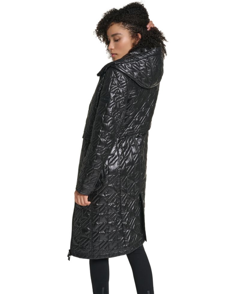 Women's Hooded Anorak Star-Quilted Coat