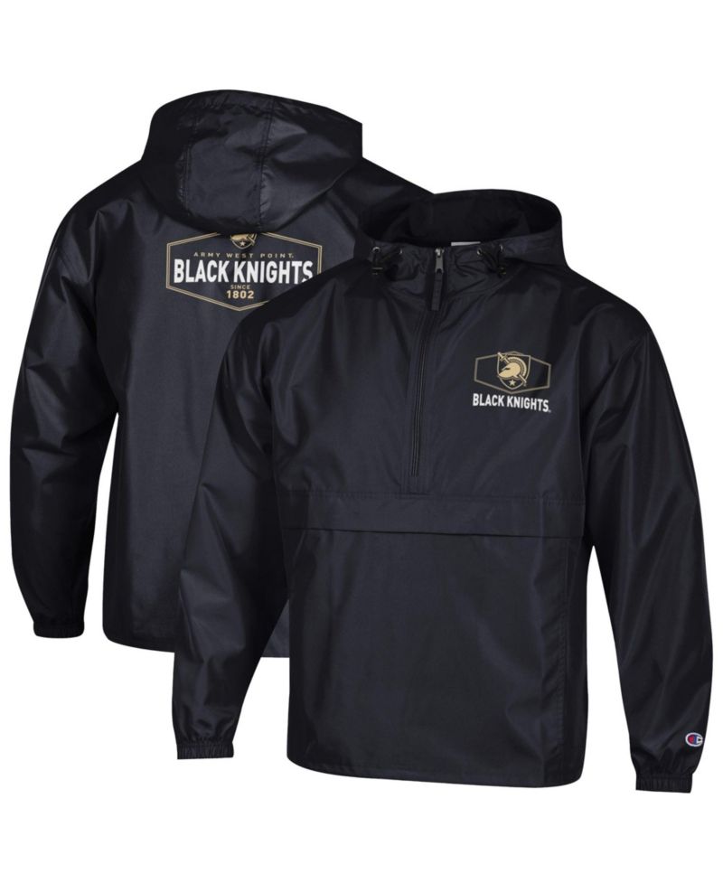 Men's Black Army Black Knights Delay Packable Half-Zip Jacket