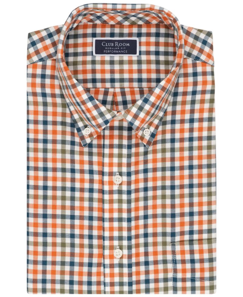 Men's Fashion Plaid Pattern Poplin Shirt