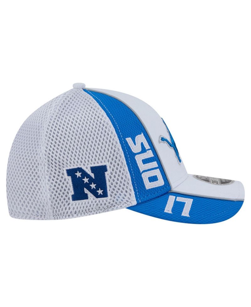 Men's White/Blue Detroit Lions Dash 39THIRTY M-Crown Flex Hat