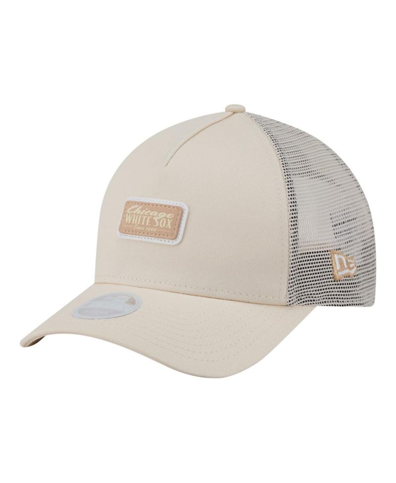 Women's Light Beige Chicago White Sox Tonal Patch 9FORTY M-Crown A-Frame Trucker Adjustable Hat