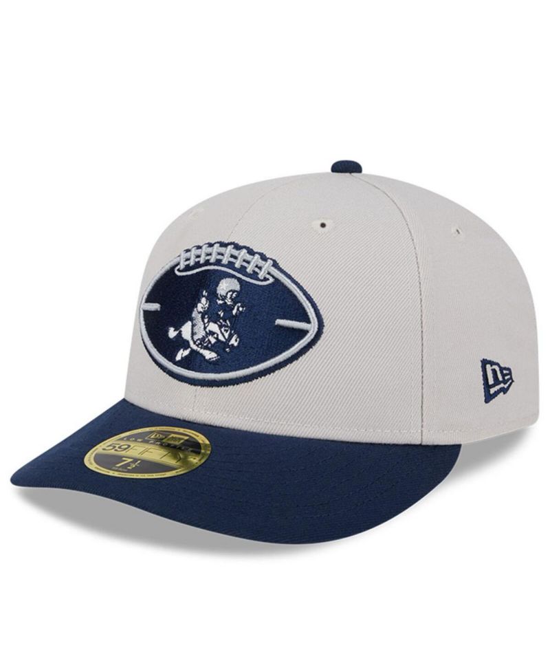 Men's Stone/Navy Dallas Cowboys 2024 Sideline Historic Low Profile 59FIFTY Fitted Hat