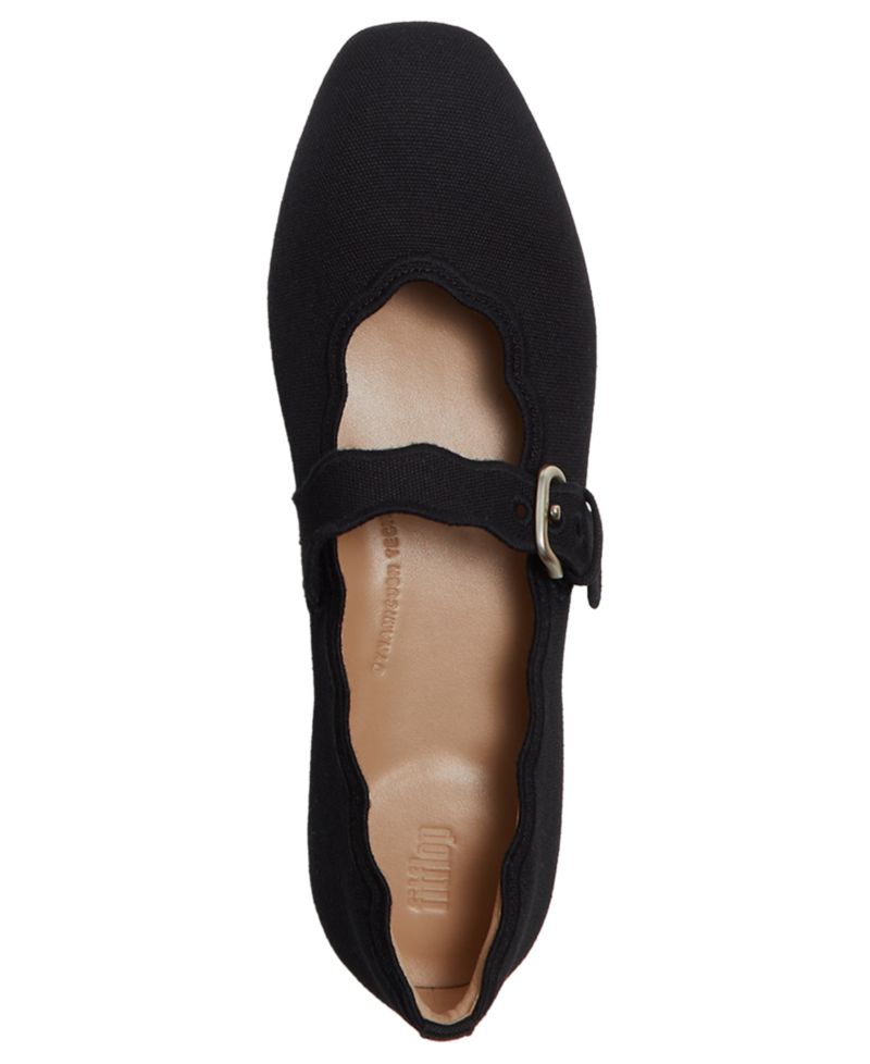 Women's Delicato Wave Edge Canvas Mary Jane Flats