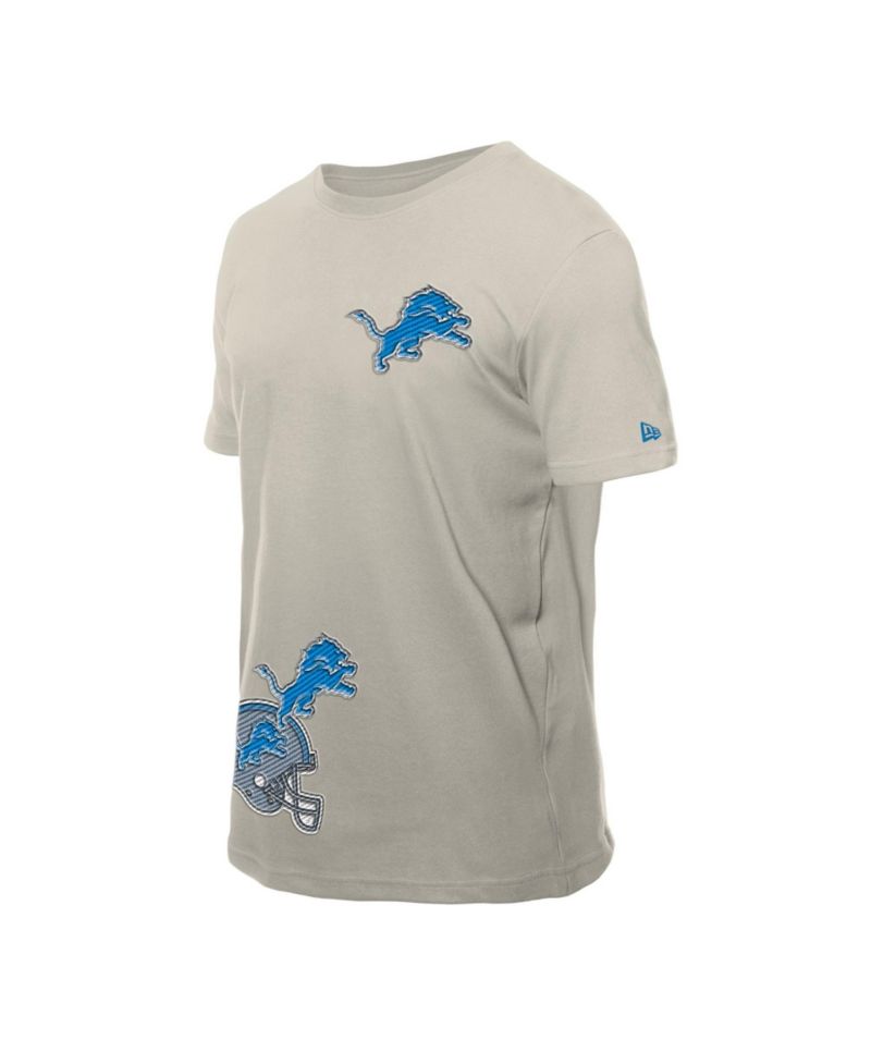 Men's Light Beige Detroit Lions Multi Patch T-Shirt
