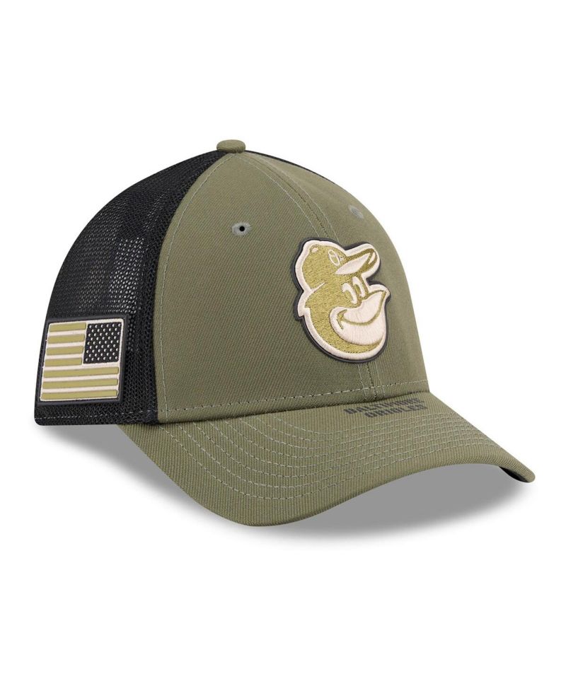 Men's Olive Baltimore Orioles 2026 Armed Forces Day 39THIRTY M-Crown Flex Hat