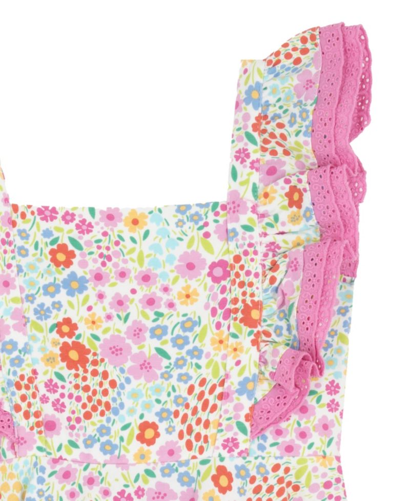 Girls' 2T-6X Knit Print Square Neck Dress