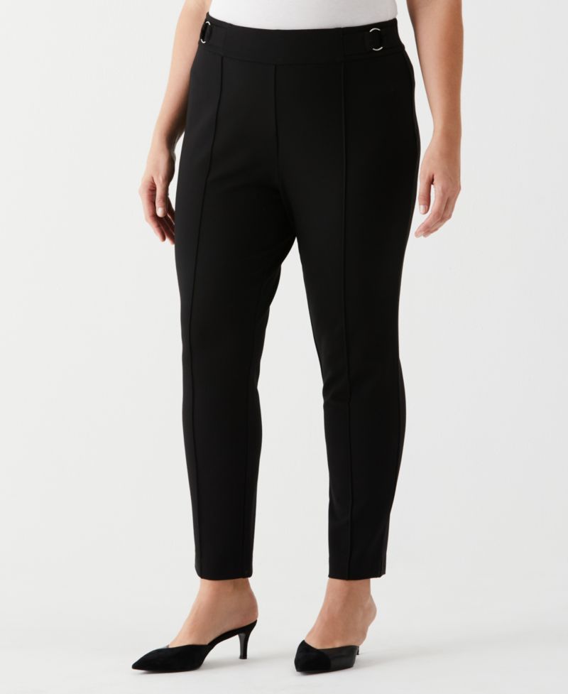 Plus Size Slim Leg Ankle Pant with Hardware