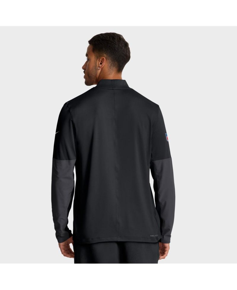 Men's Black Pittsburgh Steelers Sideline Dri-FIT Half-Zip Pullover Hoodie