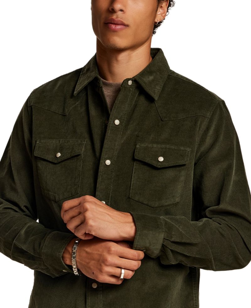Men's Western Corduroy Long-Sleeve Shirt