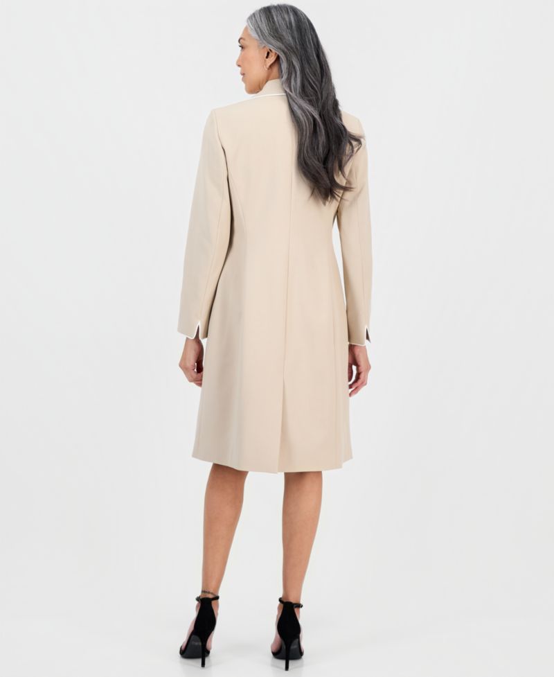 Women's Topper Jacket & Round-Neck Sheath 2 Piece Dress Suit, Regular & Petites