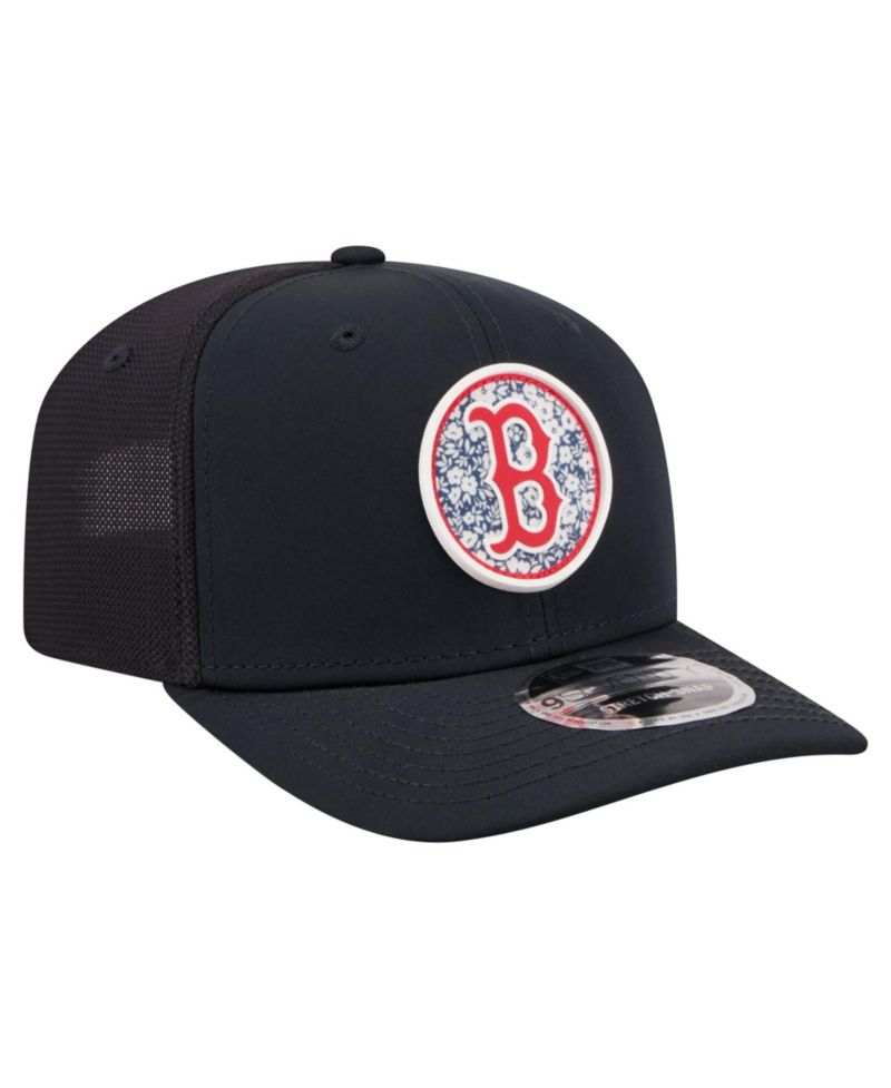Men's Navy Boston Red Sox Floral Patch 9SEVENTY Adjustable Hat