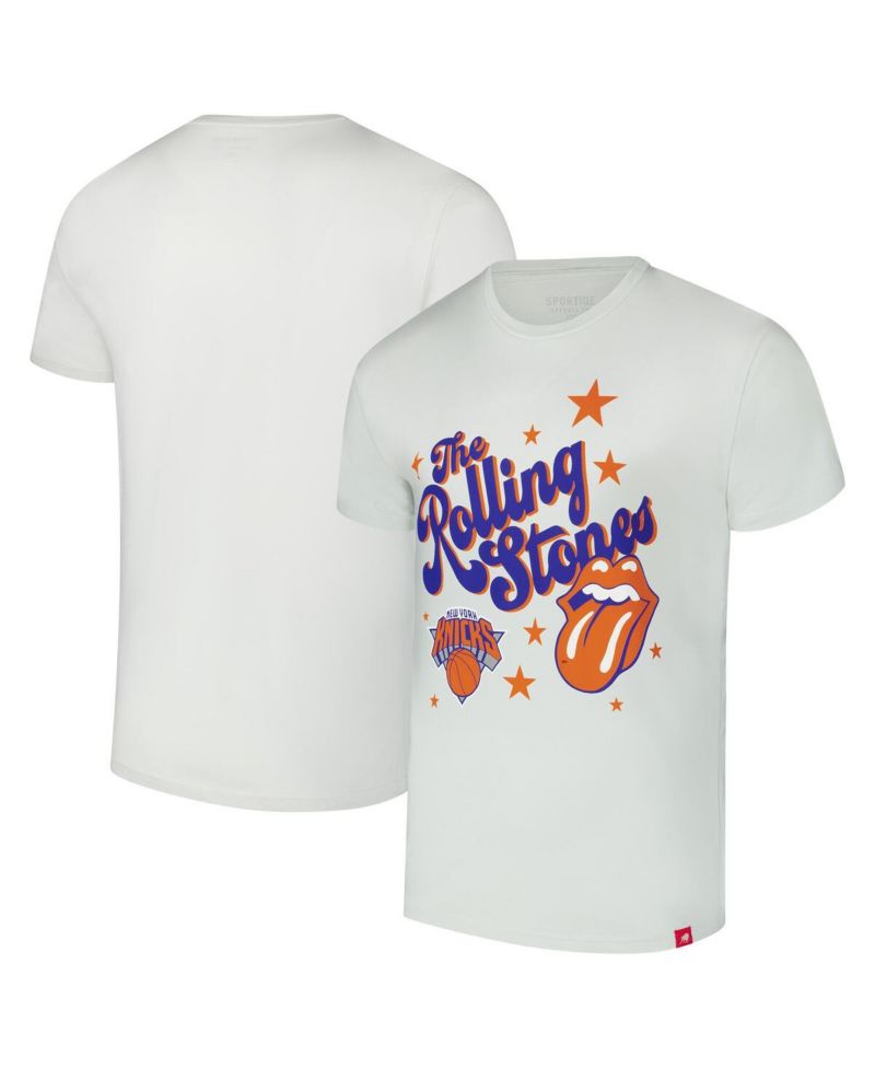Men's and Women's White Rolling Stones x Golden State Warriors Bingham Collab T-Shirt