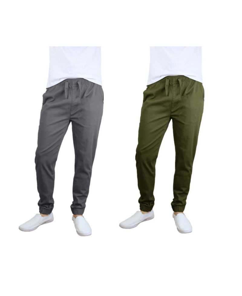 Men's Basic Stretch Twill Joggers, Pack of 2