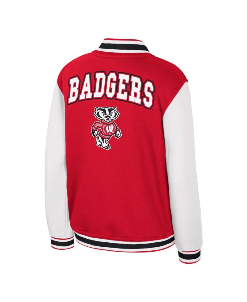 Big Boys and Girls Red Wisconsin Badgers Grand Tour Full-zip Bomber Jacket