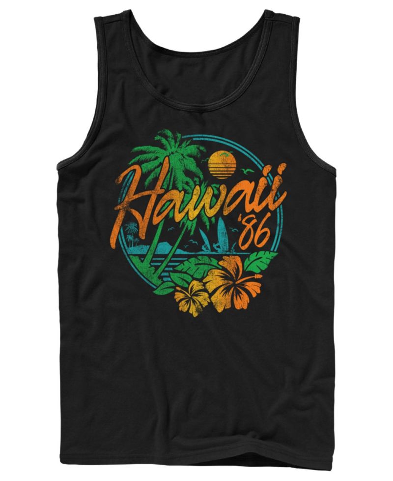 Men's Hawaii 86 Tropical Sunset Graphic Tank Top