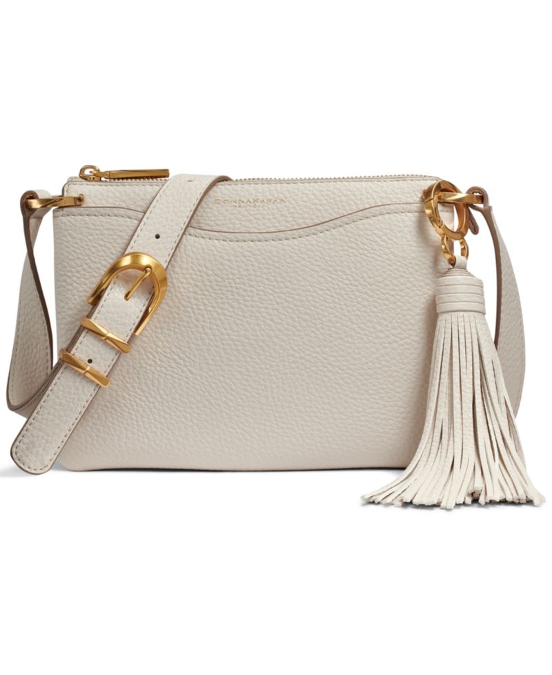 Glenwood Zippered Leather Small Crossbody with Tassel Detail