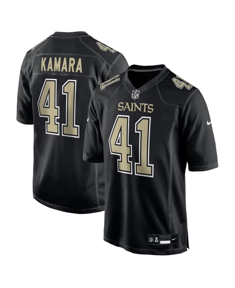 Men's Alvin Kamara Carbon Black New Orleans Saints Fashion Game Jersey