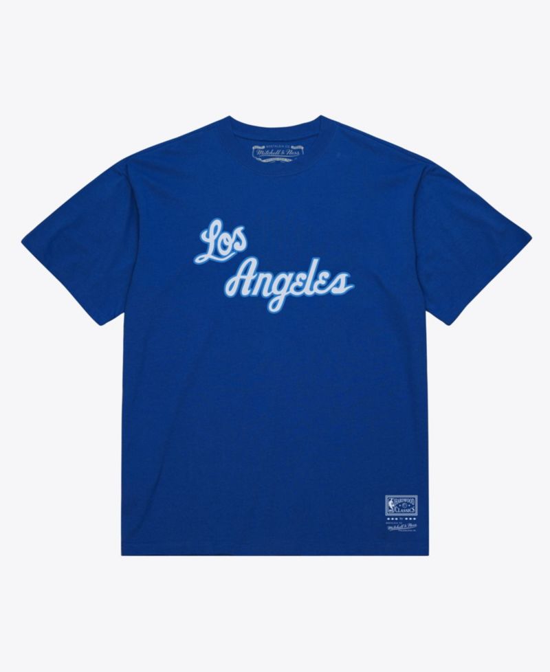 Men's and Women's Royal Los Angeles Lakers Hardwood Classics Arch T-Shirt