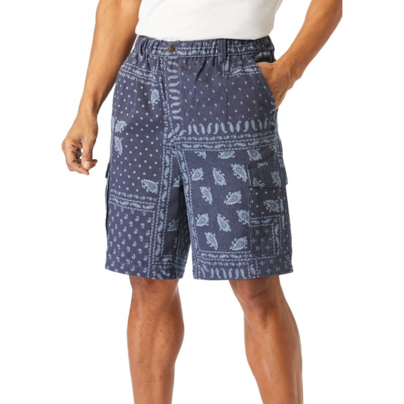 Men's by KingSize Renegade 9" Full Elastic Waist Cargo Shorts