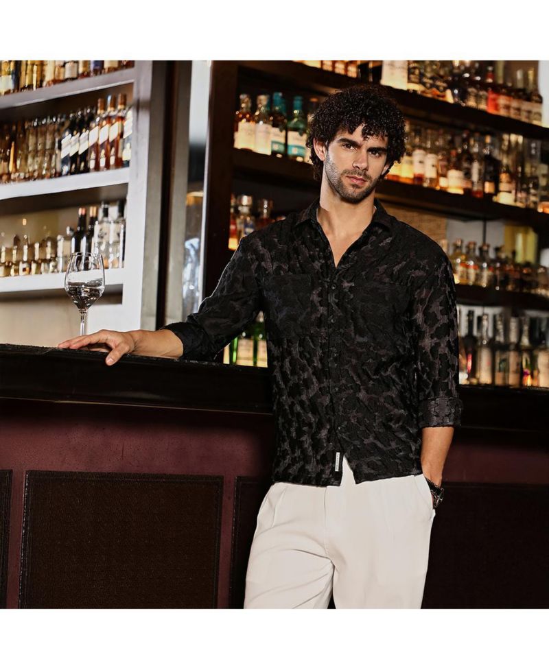 Men's Charcoal Grey Nimbus Dark-Tone Shirt