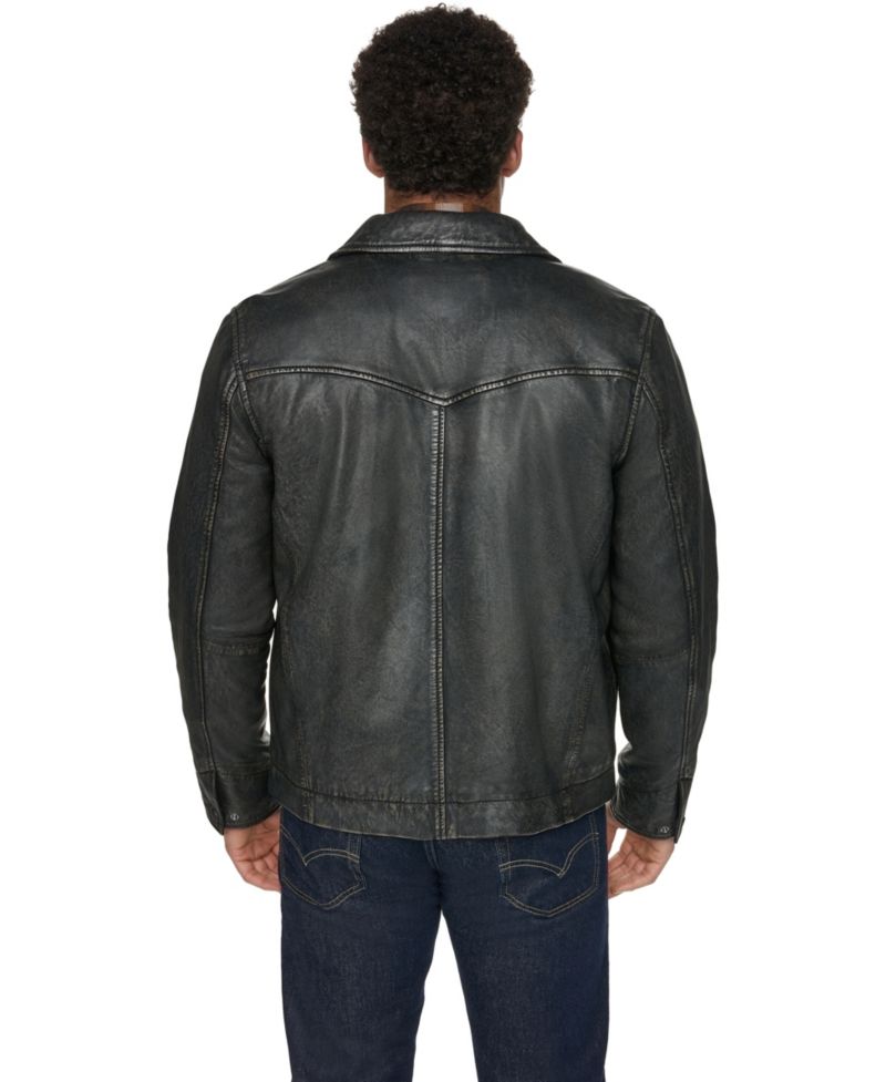 Men's Genuine Leather Trucker Jacket