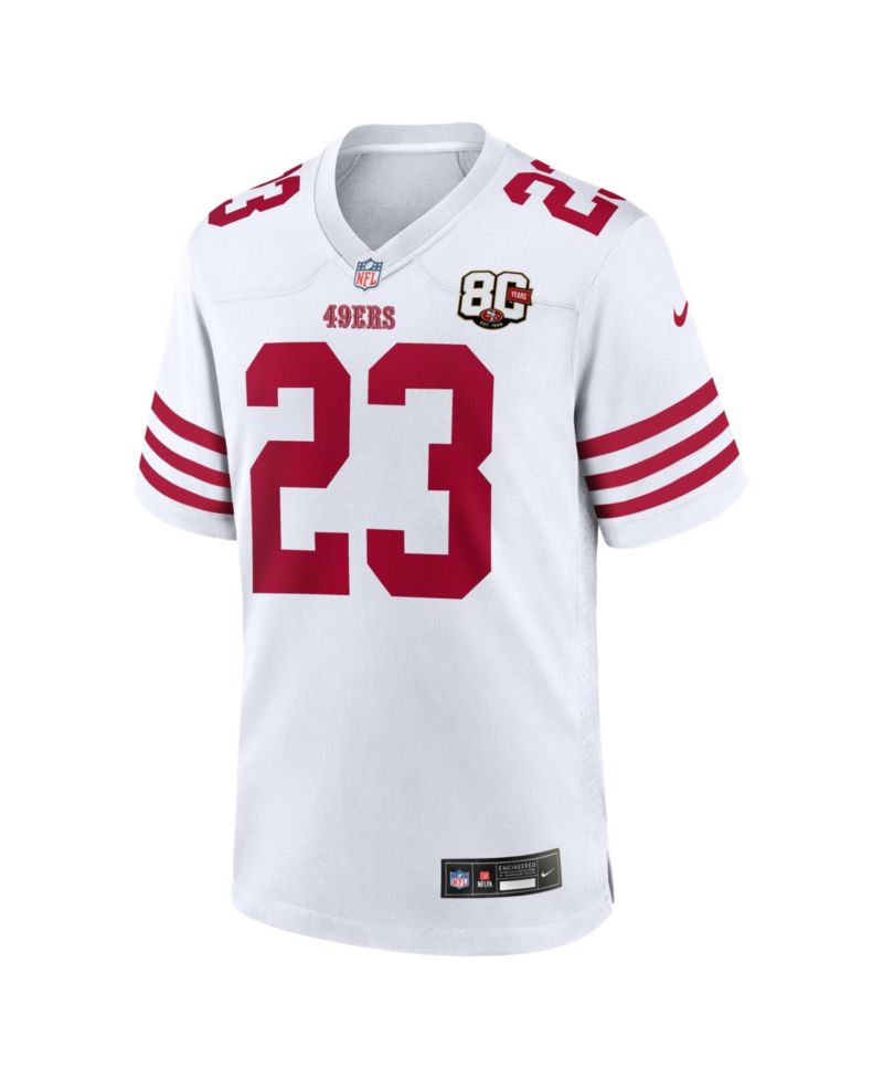 Men's Christian McCaffrey White San Francisco 49ers 80th Anniversary Game Jersey