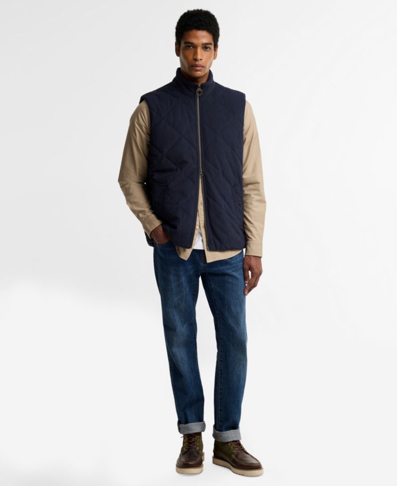 Men's Corden Quilted Tartan-Trim Vest