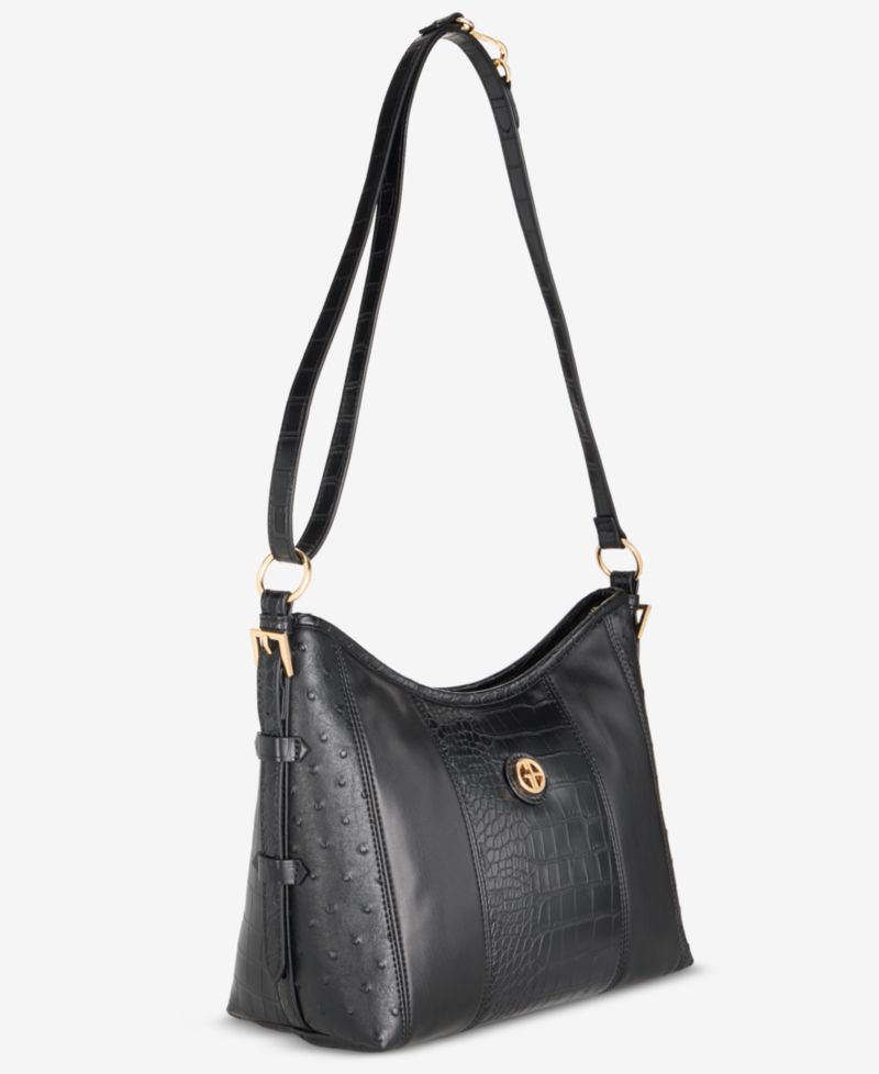 Mixed Media Soft Shoulder Bag