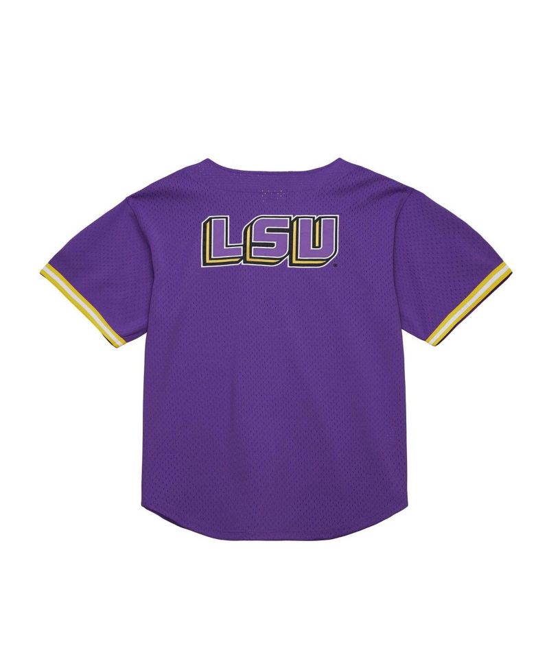 Men's Purple LSU Tigers Game Time Vintage Mesh Button Front Top