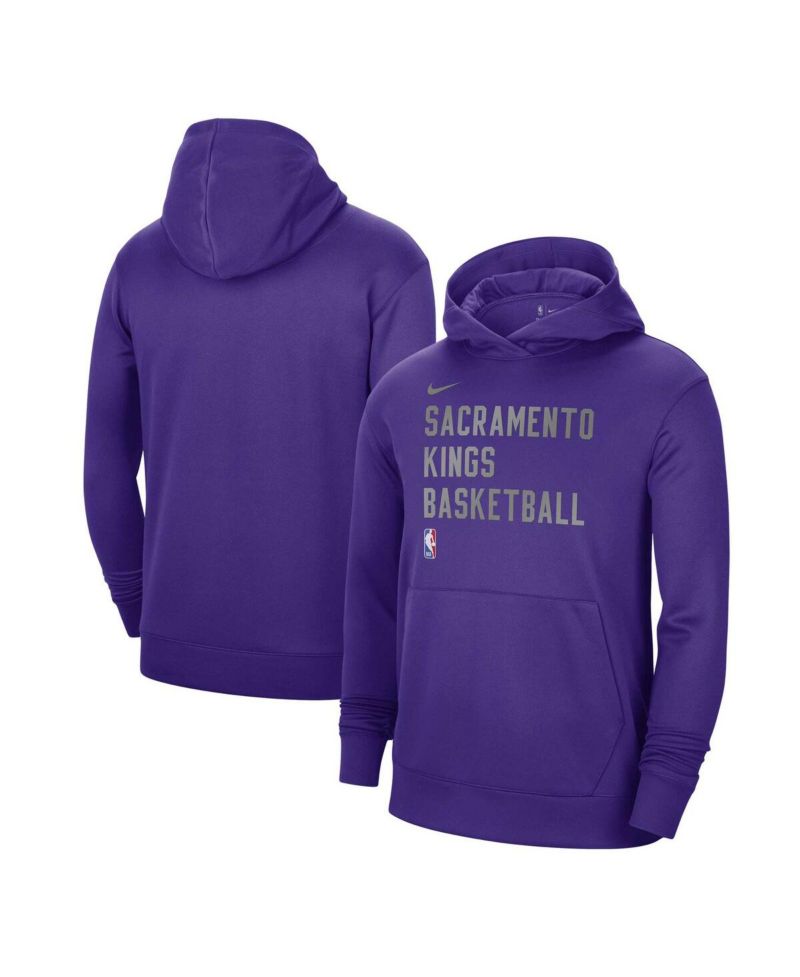 Men's and Women's Purple Sacramento Kings 2023, 24 Performance Spotlight On-Court Practice Pullover Hoodie