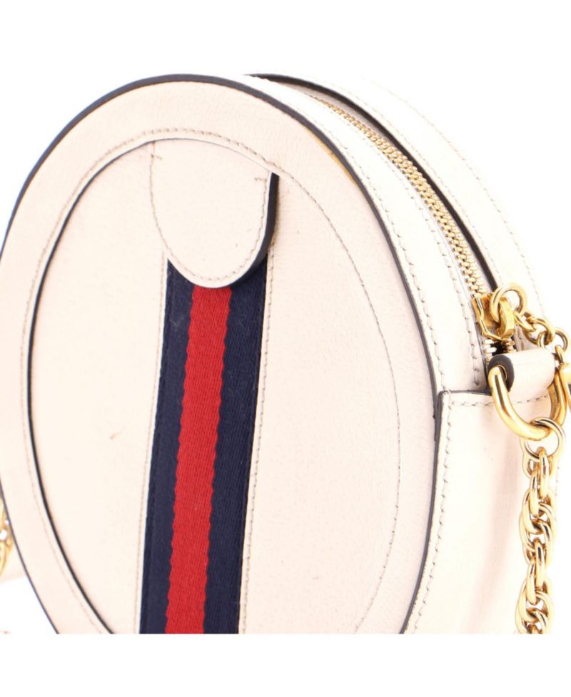 Mini Ophidia Round Shoulder Bag Leather