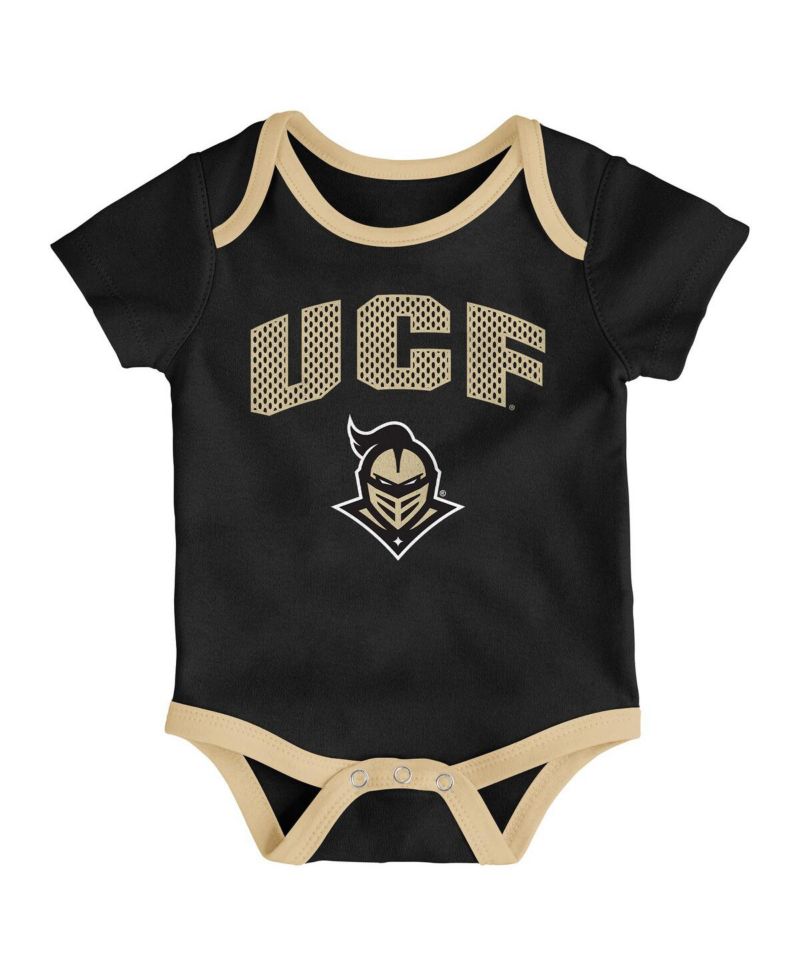 Baby Boys and Girls 3-Pack Black UCF Knights All Day Play Bodysuit Set