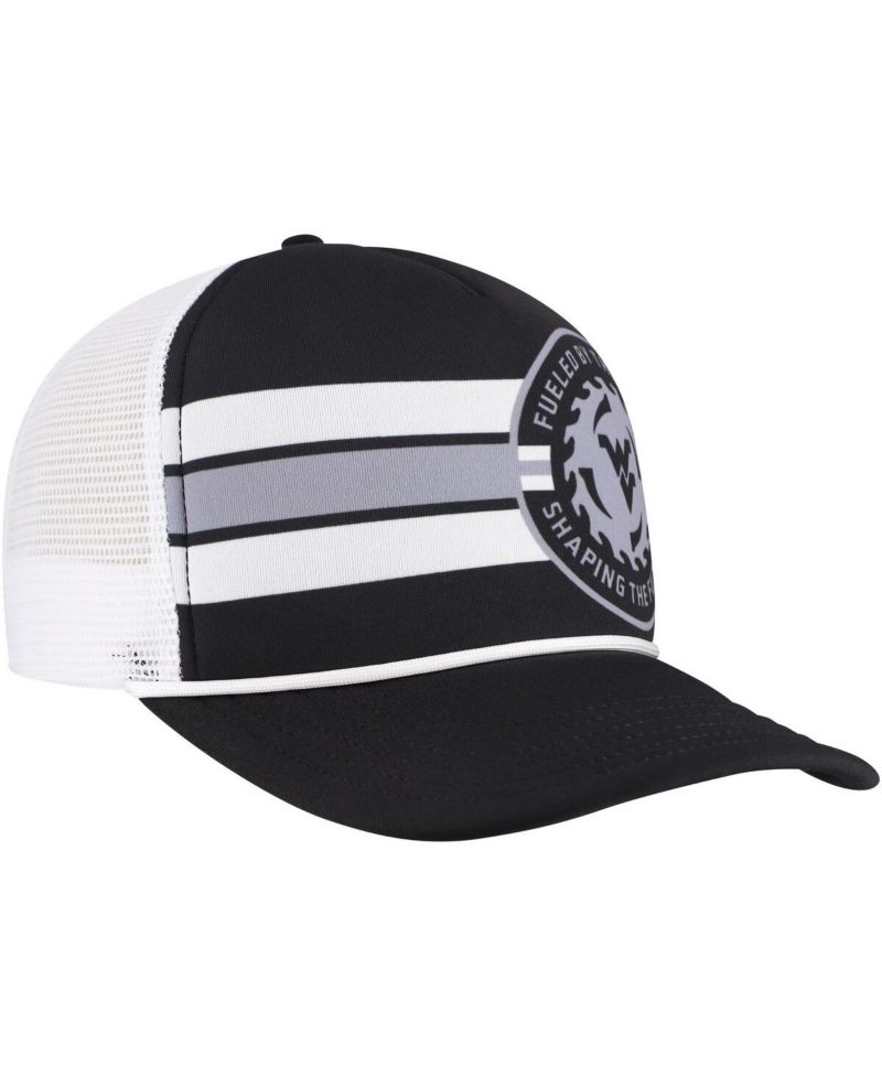 Men's Black West Virginia Mountaineers Built on Bravery Running Circle Trucker Adjustable Hat